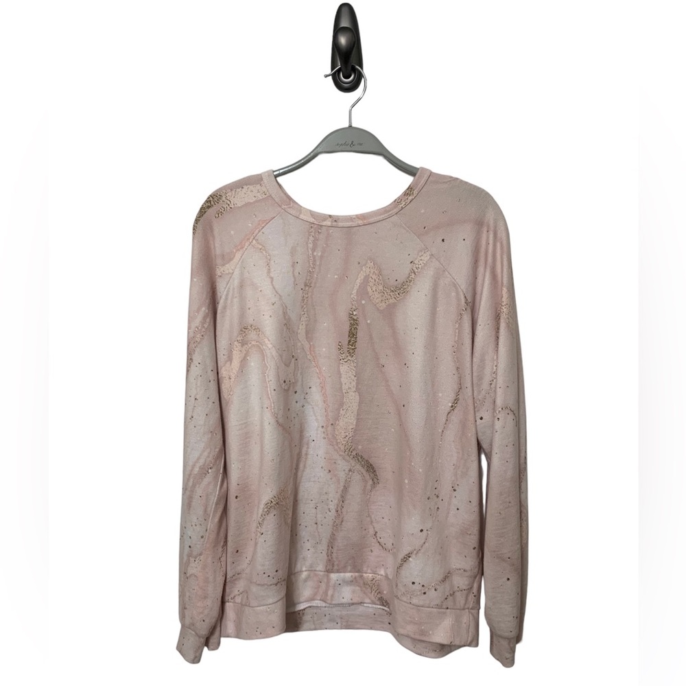 PJ Salvage Pink Marble Long Sleeve Shirt Size Large